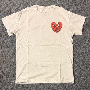 Ripple Junction Cream Tee with Red Heart Graphic